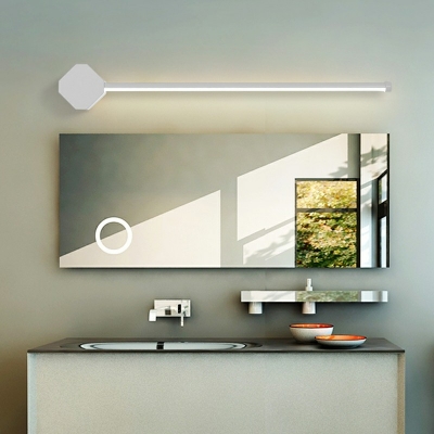 Modern Led Bathroom Lighting Metallic Wall Mount Light with Arcylic Shade