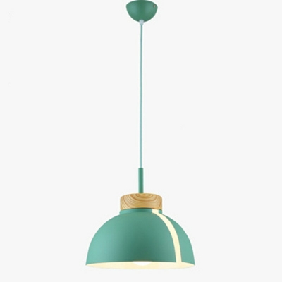 Multiple Macaron Color Nordic Living Room Pendant Metal Dome Lid Shade 1-Light Hanging Lamp