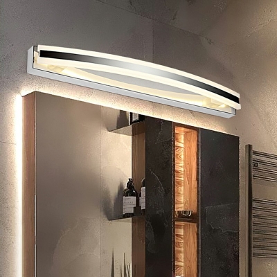 Silver Stainless-Steel Wall Mount Light Modern Fashion Arcylic Mirror Light for Bathroom