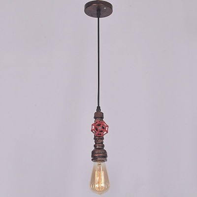 Single-Bulb Metal Water Pipe Hanging Lamp Industrial Style Pendant Lights over Kitchen Island