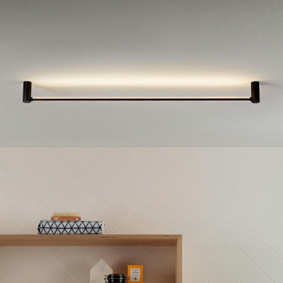 Warm Light LED Contemporary Ceiling Light Black Acrylic Shade Flush Mount Ceiling Light