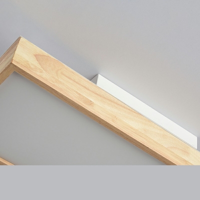 3 Rectangular LED Ceiling Light Wooden Linear Ceiling Flush Lights 35.5 Inchs Length for Workbench Garage Kitchen