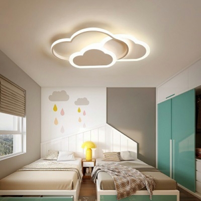 Acrylic and Iron Flush Mount Light the Cloud Shape Ceiling Light for Living Room, 20
