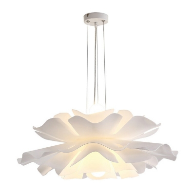 Arcylic Shade Suspension Lamp Modern Style 2 Light Creative Garment Store Hanging Light in White