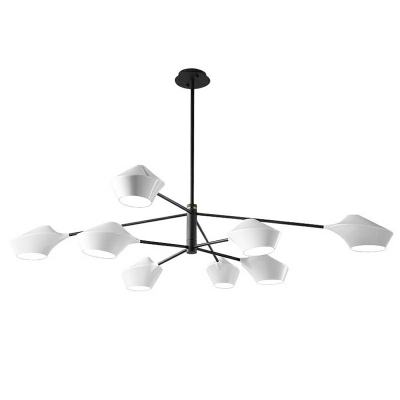 Black-White Chandelier Lighting Minimalist Handblown Arcylic Living Room Pendant Light