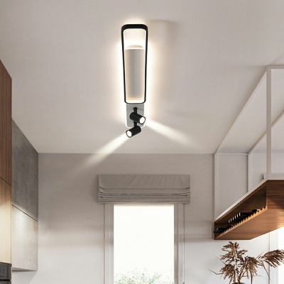 Elongated Living Room Ceiling Light Metallic Minimalistic Spotlight LED Flush Mount Ceiling Light