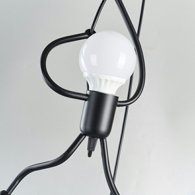 Industrial Style Multi Light Pendant Metal 3 Light Hanging Lamp in Black
