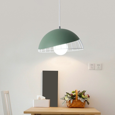 Metal Hemisphere Pendant Light Modernist Single Head Ceiling Suspension Lamp