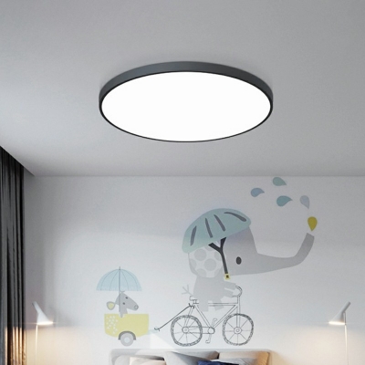 Metal Shaped Ceiling Lamp Simplicity Black LED Flush Mount Light with Arcylic Shade for Study Room