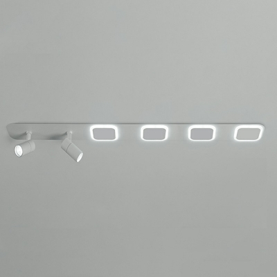 Modern Wrought Iron White LED Semi Flush Mount Rectangular Acrylic Ceiling Light for Cloakroom
