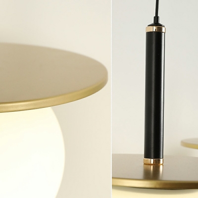 Post-modern Style Gold Round Metal Lamp Island Light White Glass Globe Pendant Light