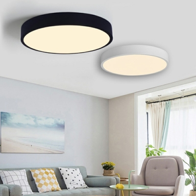 Simple Round Flush Light Fixture Acrylic Sleeping Room LED Ceiling Flush Mount 2 Inchs Height