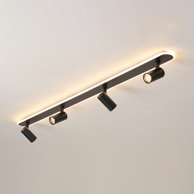 Wrought Iron Ceiling Fixture with Oblong Acrylic Shade Indoor LED Semi Flush Ceiling Light