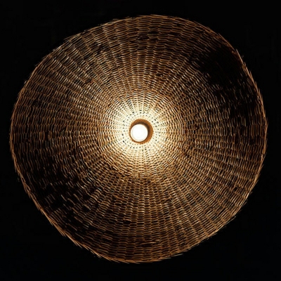 Bamboo Pendant Chandelier Asian Wood Rattan Art Hanging Light for Dining Room