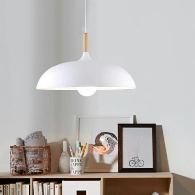 Barn Shape Pendant Macaron 1-Light Aluminum Ceiling Suspension Lamp for Dining Room