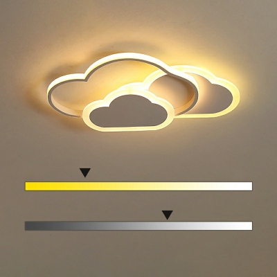 Cartoon Modern Cloud Flush Light Acrylic LED Ceiling Light 2.5 Inchs Height for Nursing Room Corridor