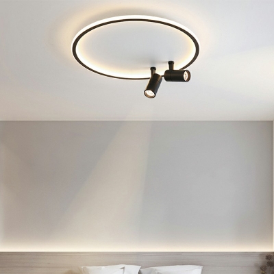 Circle Metal Flush Mount Ceiling Light Modern Style LED Close to Ceiling Lighting