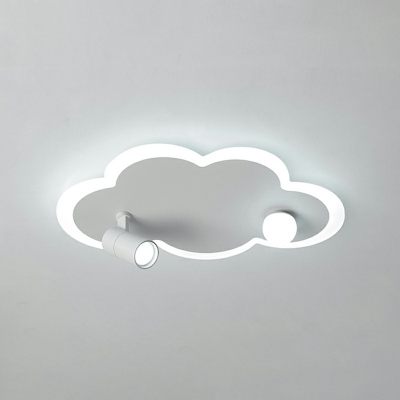 Cloud Shape Flush Mount Ceiling Lights Acrylic LED Living Room Ceiling Light in White