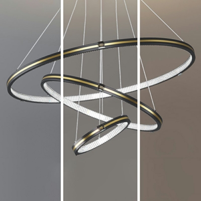 Contemporary Acrylic Orbicular Chandelier Light Living Room Hanging Lamp