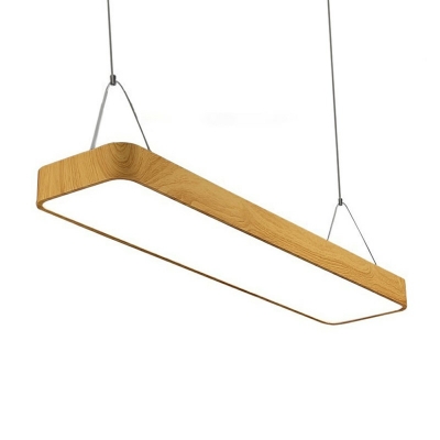 Contemporary Style Wood LED Mounted Light Rectangular Flush Mount Lighting for Office
