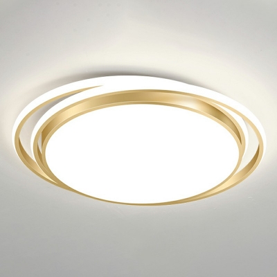 Gold Round Flush Mount Light Modernist 2.5