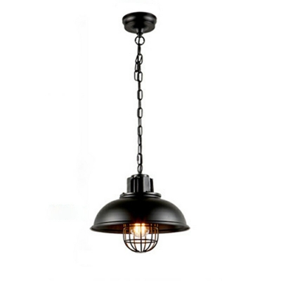 Industrial Retro Dome Shade Pendant Light Metal 1 Light Hanging Lamp