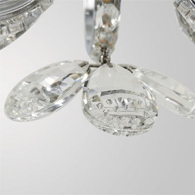 K9 Crystal Chandelier LED Minimalist Butterfly Shape Suspension Pendant Light in Chrome for Living Room