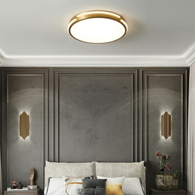 LED Ceiling Lighting Round Shape Minimalist Metal Flush Mount Ceiling Lamp for Bedroom