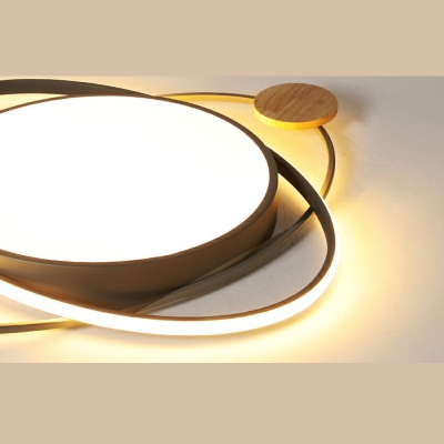 Macaron Style Circular Acrylic Ceiling Light LED Flush Mount Lighting Fixture for Bedroom