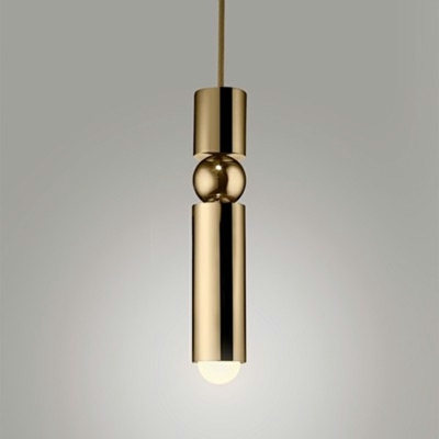 Minimalist Style LED Pendant 7 Inchs Height Metal Rod Design 1-Light Hanging Lamp