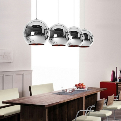 Mirror Ball Pendant Lamp Minimalist Simple Electroplate Glass 1 Light Drop Light for Kitchen
