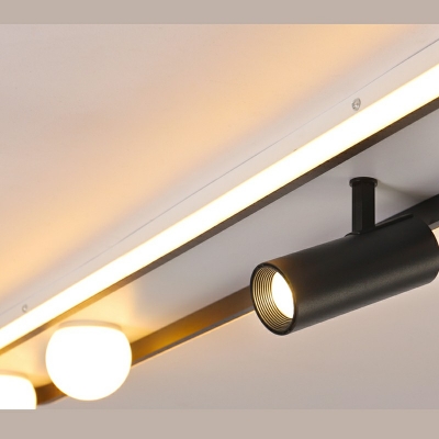 Modern Iron Track Lighting Flush Mount Light Fixtures LED Flush Mount Ceiling Lights for Living Room