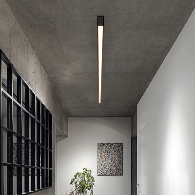 Modern Simple Black Linear Ceiling Light Aluminum  Acrylic Lamp Living Room Flush Mount Lighting