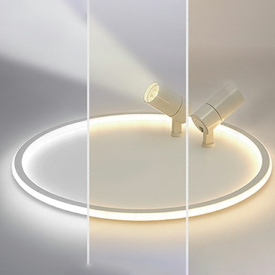 Modern Style Circular LED Semi Flush Ceiling Aluminium Ceiling Light for Sitting Room