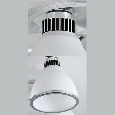 Modern Style Flush Mount Ceiling Lighting Fixture Glass Flushmount Light in Chrome