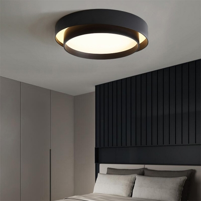 Modern White/Black Circle Flush Mount Light Bedroom LED Ceiling Mounted Light