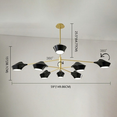Postmodern Metal Chandelier Light Horseshoe Shape Pendant Lighting Fixture for Living Room