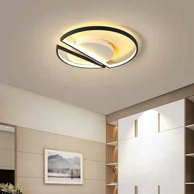 Simple Flush Light Fixture Acrylic Sleeping Room LED Ceiling Flush Mount 3.5 Inchs Height in Black and White