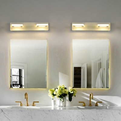 Simplicity Style Geometric Acrylic Shade LED Bathroom White Wall Mount Light