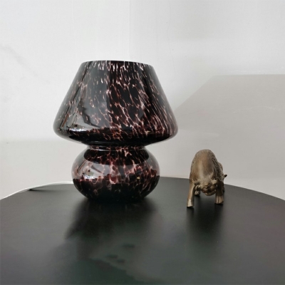Single-Light Mushroom Shape Desk Lamp Glass Table Light for Bedroom