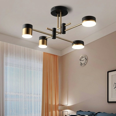 Sputnik Chandelier Lighting Modernism Black Metal Pendant Light Fixture for Living Room