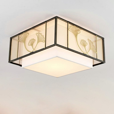 Traditional Style White Flush Mount Ceiling Light Vintage 5-Light 10 Inchs Height for Living Room