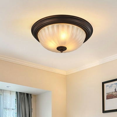 American Country Style Wrought Glass Circular Aisle Corridor Living Room LED Ceiling Light
