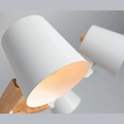 Barrel Shape Chandelier Light with Radial Design 6-Bulb Metal Led Modern Ceiling Pendant Light