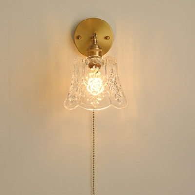 Bell 1 Light Glass Wall Sconce Light Fixture Gold Wall Light Lamp Sconce in Industrial-Style