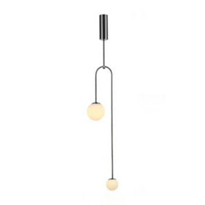 Black Modern Minimalist Pendant Lights Nordic 2 Lights Contemporary Hanging Lights for Living Room