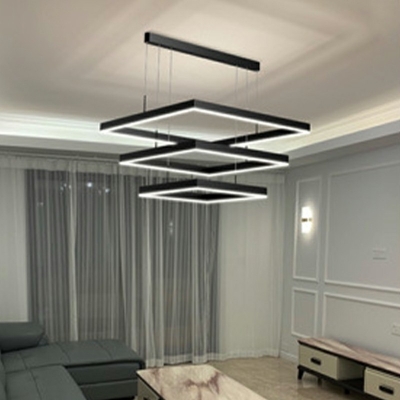 Contemporary Multi-layer Hanging Lights Multi-layer Chandelier for Living Room Dining Room Hotel Lobby
