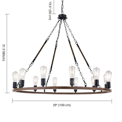Design Style Chandelier 12 Head Industrial Ceiling Chandelier for Bedroom Dining Room Cafe