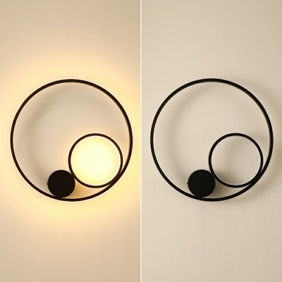 Geometric Wall Mount Lamp Ring with 2-Light Contemporary Minimalist Style Wall Light