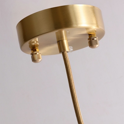Gold Single Light Pendant Lighting Fixture Crystal Suspended Lighting Fixture in Modern Style